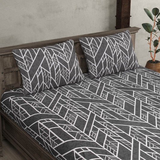 King Size Grey Double Bed Elastic Fitted Premium Bedsheet