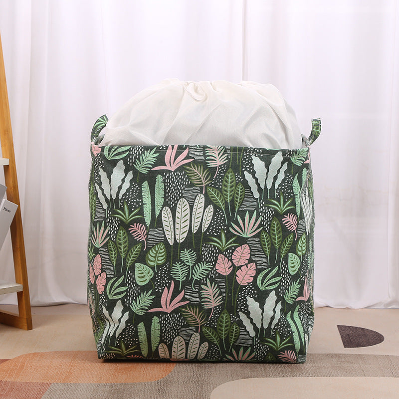 Extra Large 140L Laundry Storage Basket with Drawstring Cover