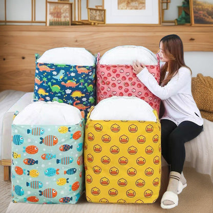 Extra Large 140L Laundry Storage Basket with Drawstring Cover