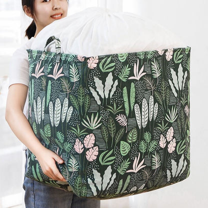 Extra Large 140L Laundry Storage Basket with Drawstring Cover