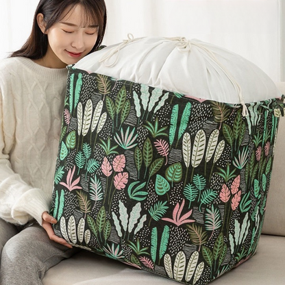 Extra Large 140L Laundry Storage Basket with Drawstring Cover