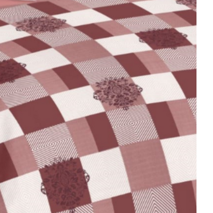 Brown Cotton Floral Print Double Bed Bedsheets with 2 Pillow Covers