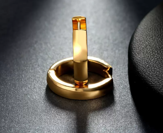 Gold Hoop Earrings for Men 1 Pair