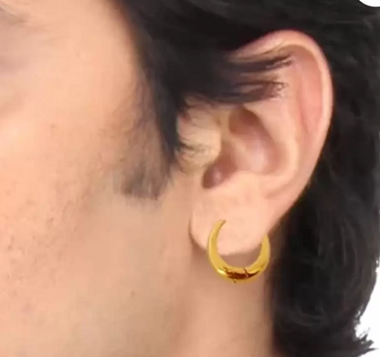 Gold Hoop Earrings for Men 1 Pair