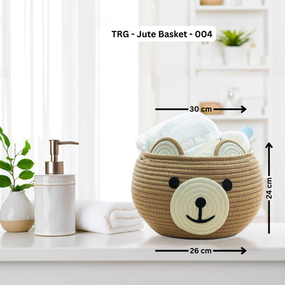 Laundry Panda Basket, Nursery Organizers and Storage (Beige)