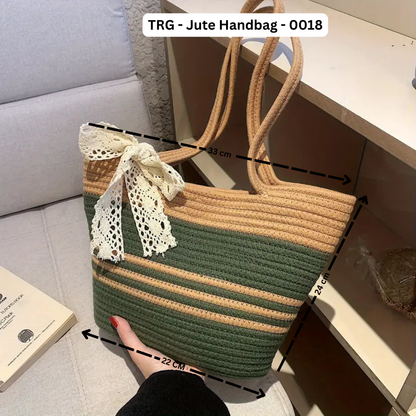 Ethnic Style Boho Striped Woven Tote Bag