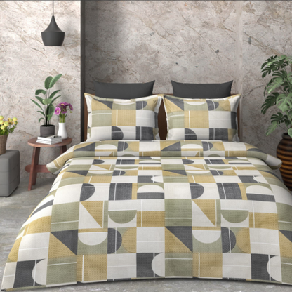 Porcelain print cotton Double Bed Bedsheet with 2 Pillow covers