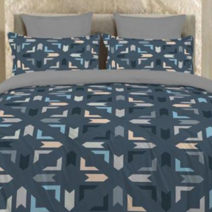 Most Trending Cotton King Size Bedsheet Double Bed with 2 Pillow (Blue)