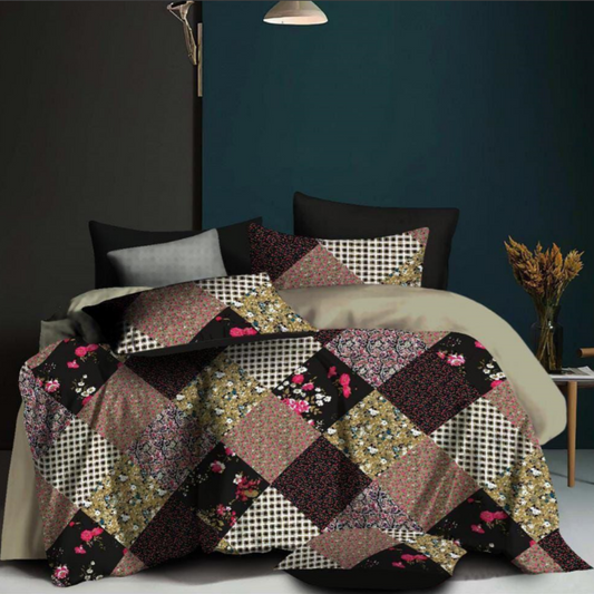 Multicolor Floral Printed Double Bed Bedsheet with 2 Pillow covers