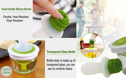 Cooking Oil Dispenser With Barbeque Brush