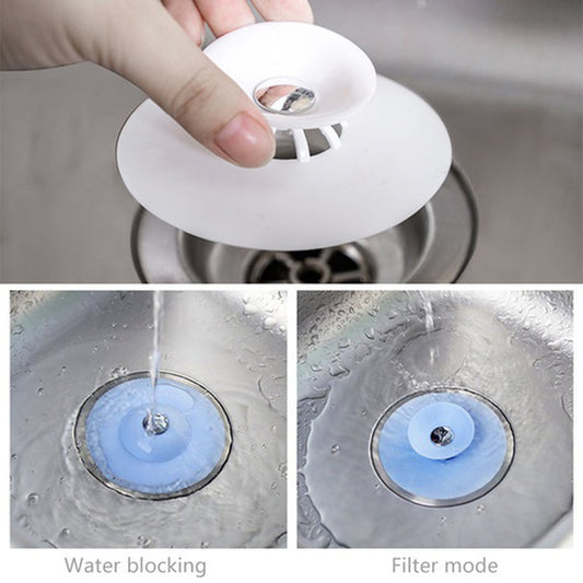 (Pack of 2) Press Type Anti-clogging Silicone Floor Drain Plug Outlet Filter Sink Cover