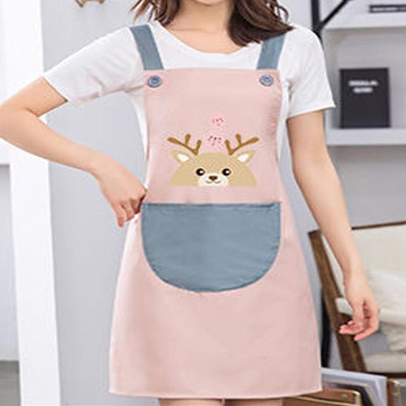 Lovely Cartoon Deer Waterproof Kitchen Apron