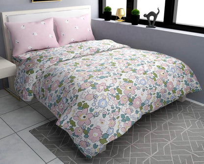 Premium glaze cotton Elastic Fitted King Size Bedsheet with 2 Pillow Covers