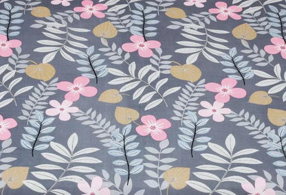 Multicolor Floral Cotton Blend  Fitted (Elastic) Double Bedsheet with 2 Pillow Covers
