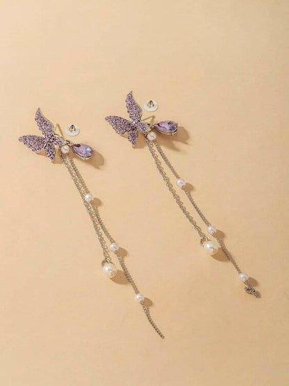 Beautiful purple -blue butterfly earing for any occasion -Jewellery for Women Girls -and Children Earrings