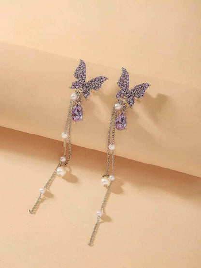 Beautiful purple -blue butterfly earing for any occasion -Jewellery for Women Girls -and Children Earrings