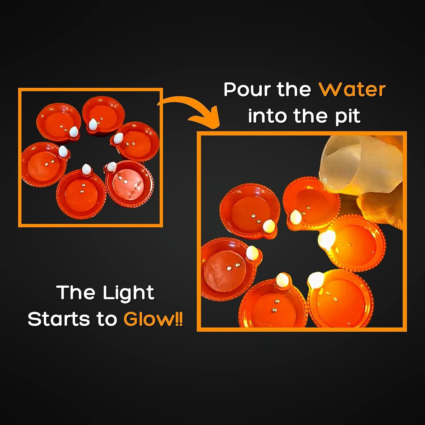 LED Light Water Sensor Diya (Free Water Sensing Shivling)