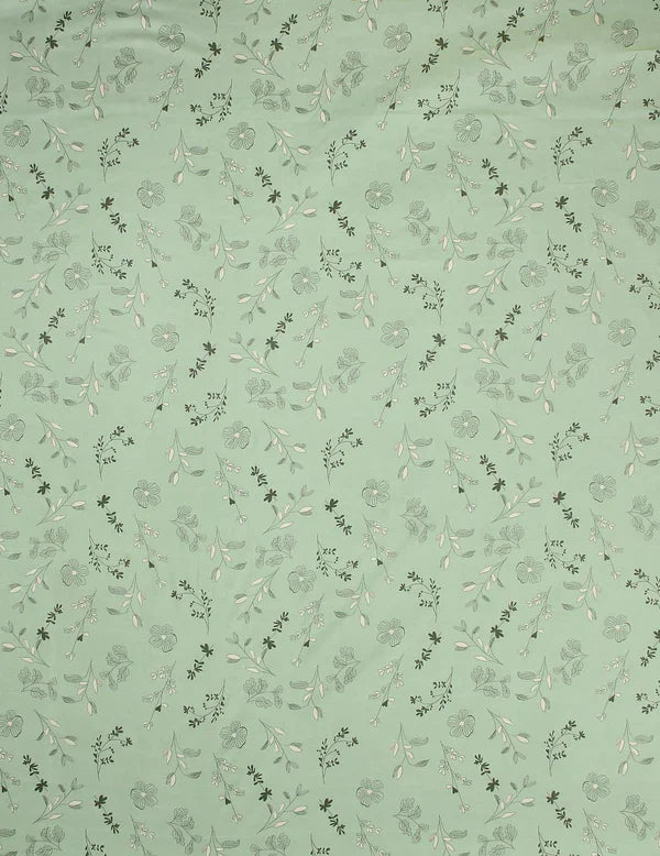 Green King Printed Fitted (Elastic) Bedsheet with 2 pillow covers