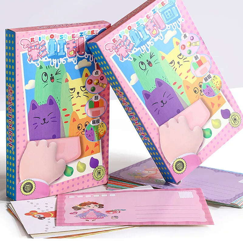 DIY Rainbow Scratch Art Painting