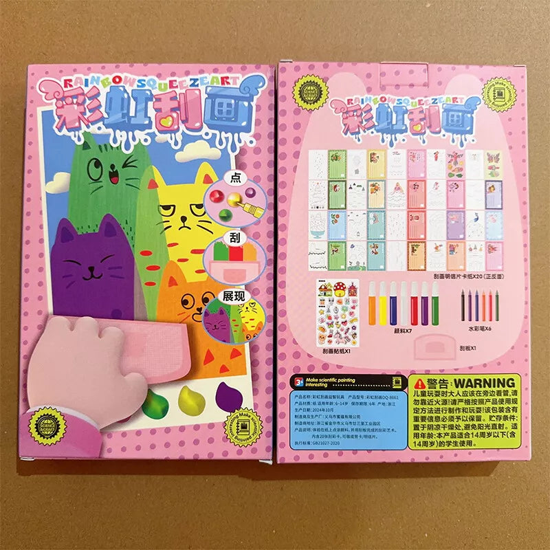 DIY Rainbow Scratch Art Painting