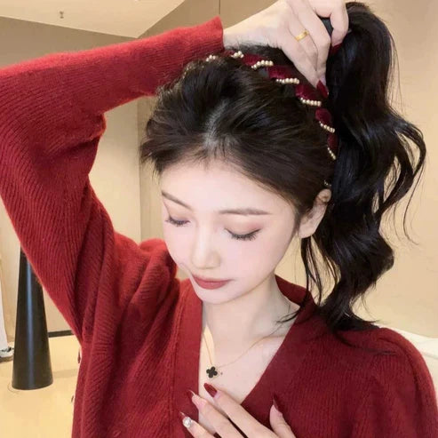 🔥Vintage High Cranium Artificial Pearl Headband (50% OFF)